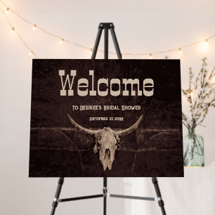 Rustic Bridal Shower Bull Skull Country Western Foam Board