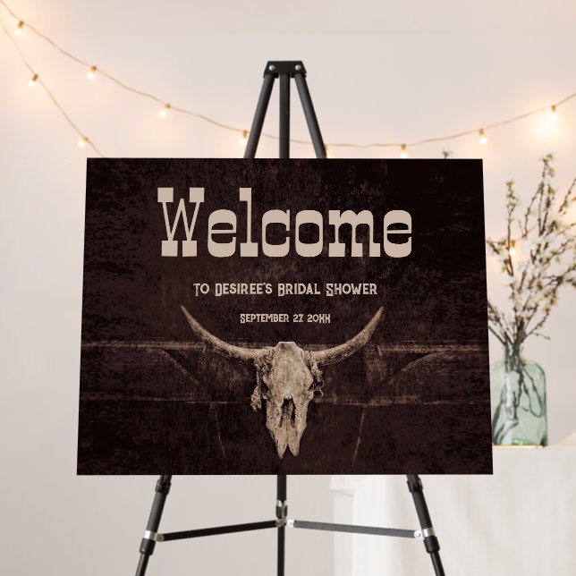 Rustic Bridal Shower Bull Skull Country Western Foam Board (In Situ (Stand))