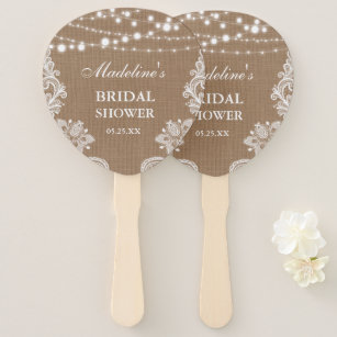 burlap wedding fans