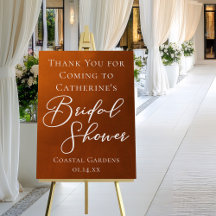 Rustic  Bridal Shower Burnt Orange Welcome