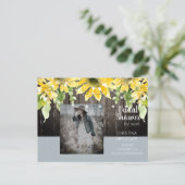 Rustic Bridal Shower by Mail Sunflower & Photo Invitation Postcard (Standing Front)