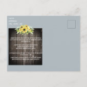 Rustic Bridal Shower by Mail Sunflower & Photo Invitation Postcard (Back)