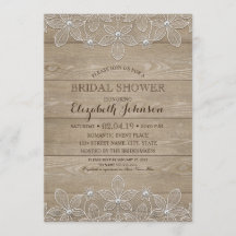 Rustic Bridal Shower Elegant Vintage Wood & Lace