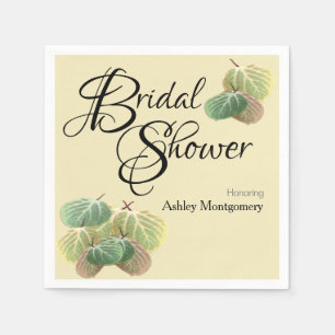 Rustic Bridal Shower Fall Aspen Leaves Yellow Napkins