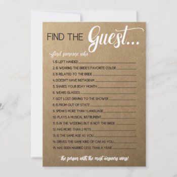Rustic Bridal Shower Game- Match The Movie Songs by AestheticJourneys at Zazzle
