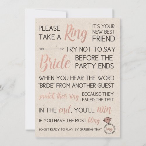 Rustic Bridal Shower Game_ Pick a Ring Invitation