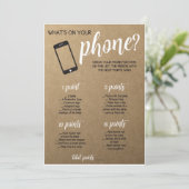 Rustic Bridal Shower Game- Whats in Your Phone (Standing Front)