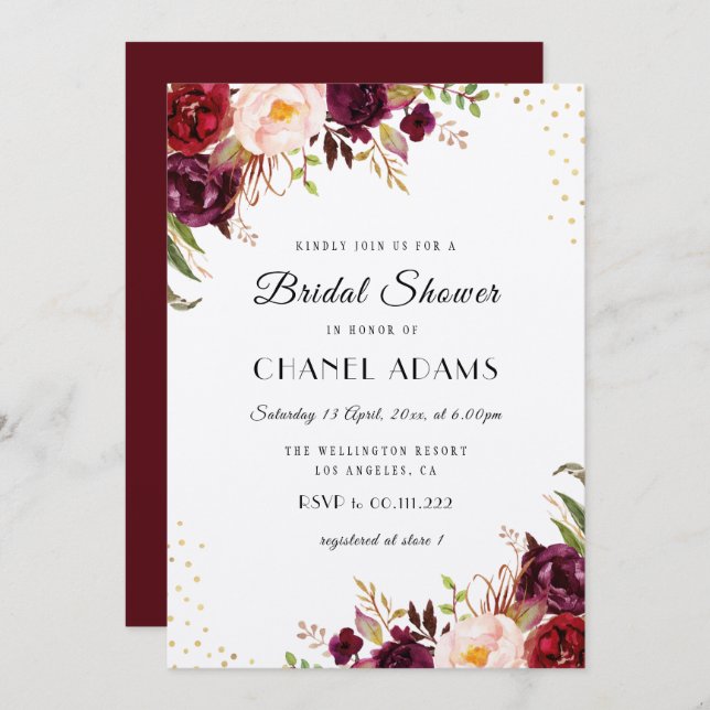 rustic bridal shower invitation (Front/Back)