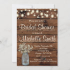 Rustic Bridal Shower Invitation, Mason Jar, Floral
