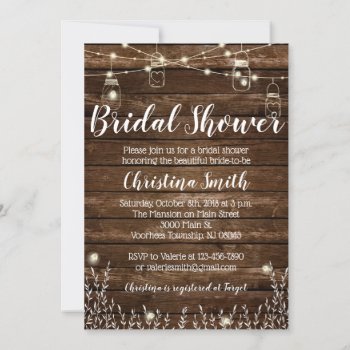 Rustic Bridal Shower Invitations - Country Bridal by PartyPrintery at Zazzle