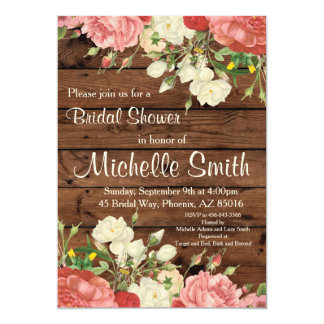 rustic bridal shower invites