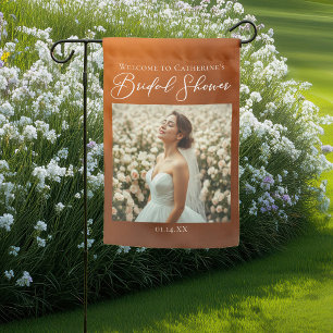 Rustic Bridal Shower Personalized Photo Garden Flag