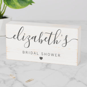 Rustic Bridal Shower Sign w/ Bride's Name, Wood
