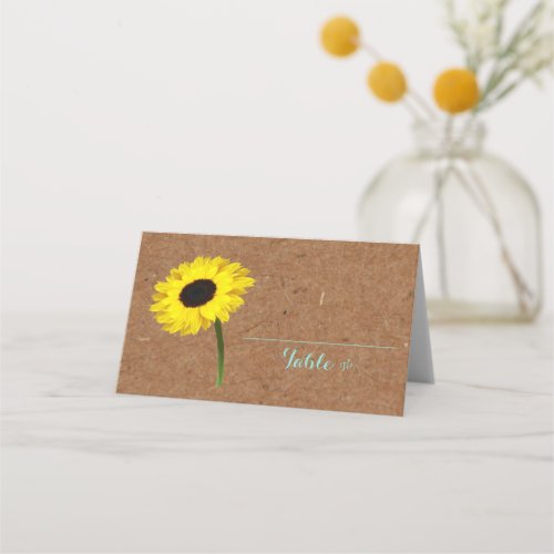 Rustic Bridal Shower Sunflower Party Table Escort Place Card