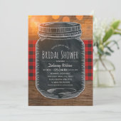 Rustic Bridal Shower Vintage Chalkboard Mason Jar Invitation (Standing Front)