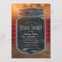 Rustic Bridal Shower Vintage Chalkboard Mason Jar