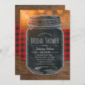Rustic Bridal Shower Vintage Chalkboard Mason Jar Invitation (Front/Back)