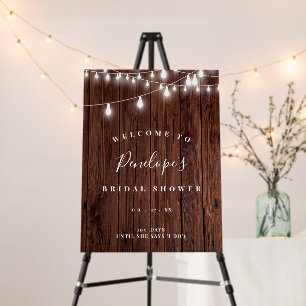 Rustic Bridal Shower Welcome Sign, Large Foam Board