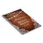 Rustic Bridal Shower Wood Lights Lace Gift List