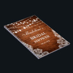 Rustic Bridal Shower Wood Lights Lace Gift List Notebook<br><div class="desc">Rustic Bridal Shower Wood Lights Lace Gift List Notebook</div>