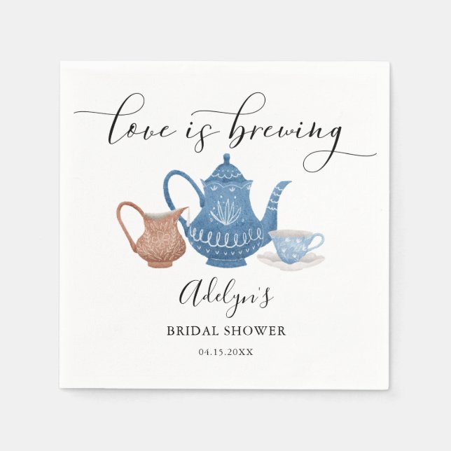 Rustic Bridal Tea Shower Napkins (Front)