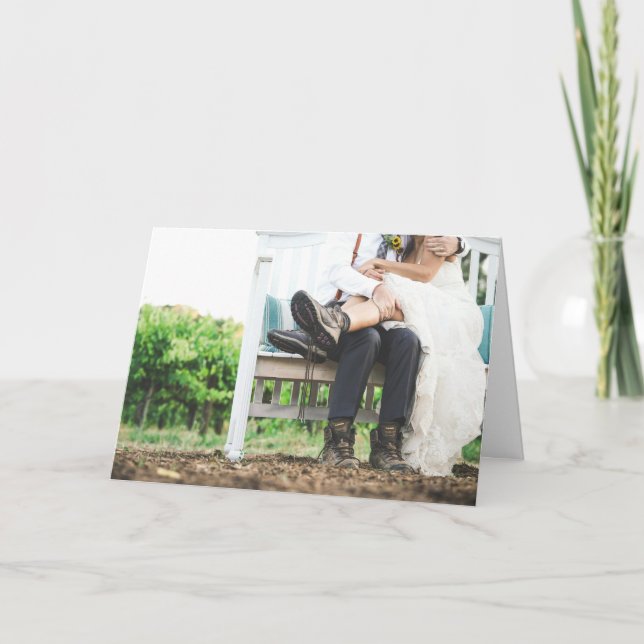 Rustic Bride & Groom Simple Lifestyle Wedding  Card (Front)