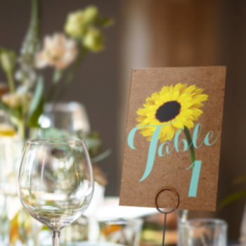Rustic Bride Sunflower Shower Wedding Reception Table Number by Ohhhhilovethat at Zazzle