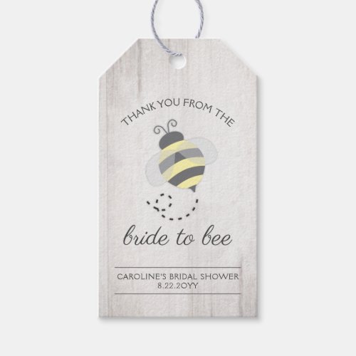 Rustic Bride to Bee Honey Bridal Favor Gift Tag