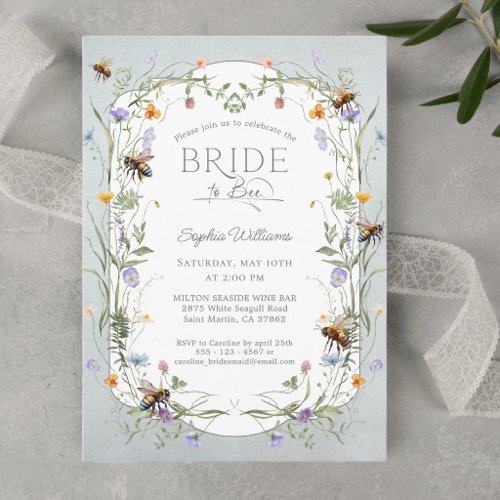 Rustic Bride to Bee Wildflower Bridal Shower Invitation