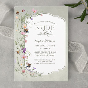 Rustic Bride to Bee Wildflower Bridal Shower Invitation