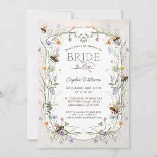 Rustic Bride to Bee Wildflower Bridal Shower Invitation