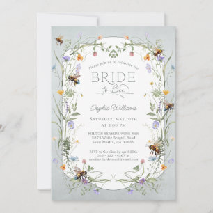 Rustic Bride to Bee Wildflower Bridal Shower Invitation