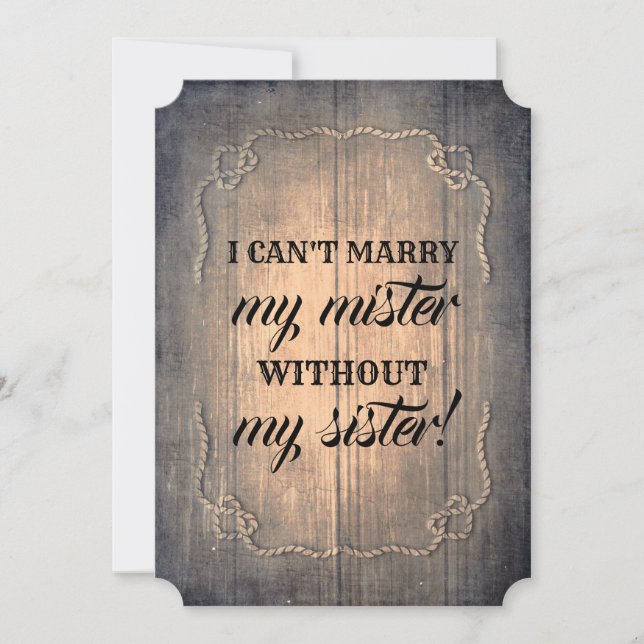 Rustic Bridesmaid / Maid of Honor Proposal Invitation (Front)