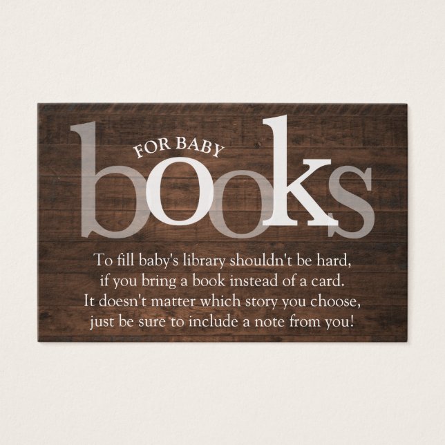 Rustic Bring a Book Request Card Baby Shower (Front)
