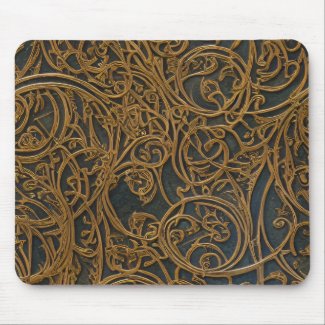 Rustic Bronze Floral Ornate Damask