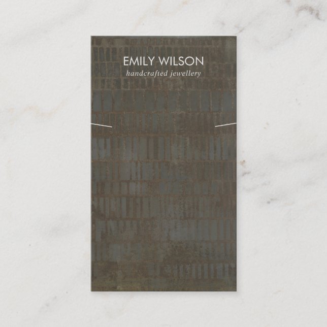 RUSTIC BRONZE GREY LINES NECKLACE BRACELET DISPLAY BUSINESS CARD (Front)