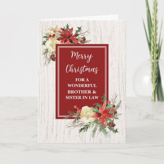 Rustic Brother and Sister in Law Merry Christmas Card (Front)