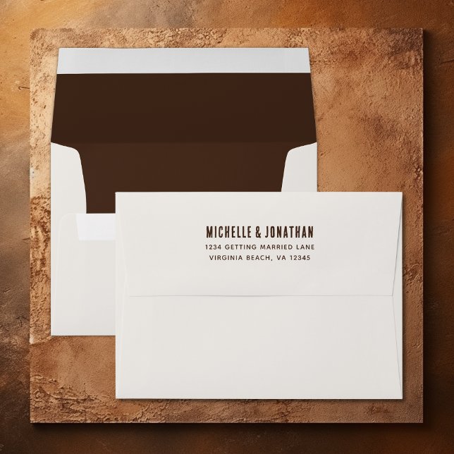 Rustic Brown and Cream Boho Western Wedding Envelope (Rustic Brown and Cream Boho Western Wedding Envelope)