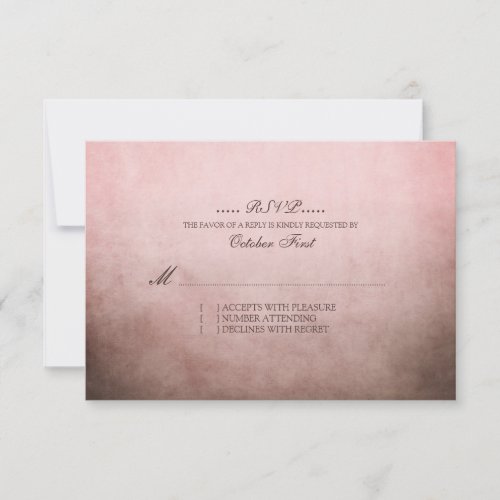 Rustic Brown and Pink Bohemian Wedding RSVP