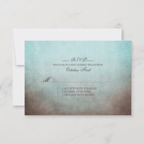 Rustic Brown and Teal Bohemian Wedding RSVP