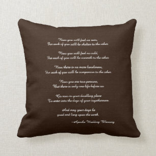 Rustic Brown Apache Blessing Wedding Gift Square Throw Pillow