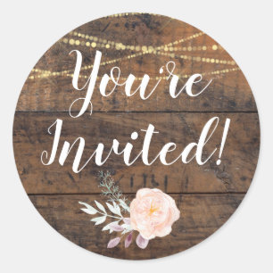 Rustic Brown Barn Wood Invitation Envelope Seal 📧