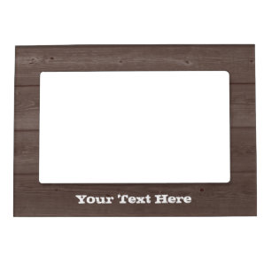 Rustic brown barn wood magnetic picture frame