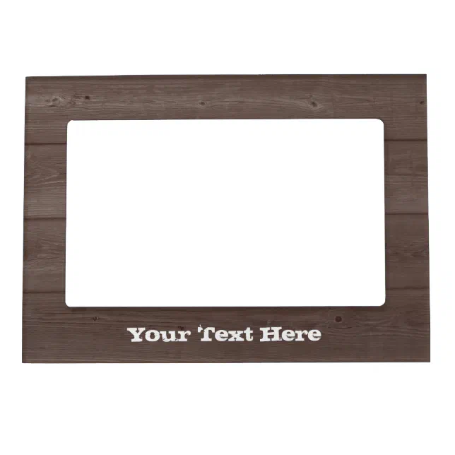 Rustic brown barn wood magnetic picture frame | Zazzle