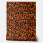 Rustic Brown black tooled leather  Wallpaper