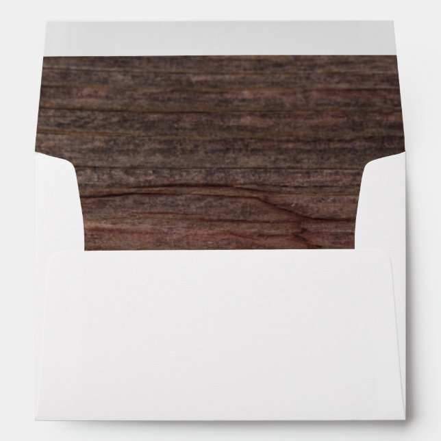 Rustic Brown Country Barn Wood Envelope (Back (Bottom))