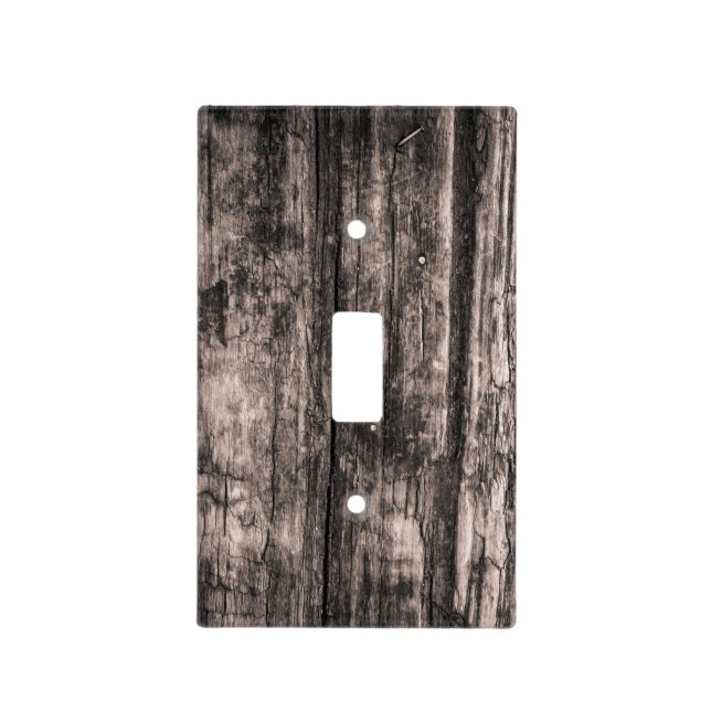 Rustic Brown Country Wood Light Switch Cover (Front)