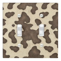 Rustic Brown Cow Print Country Western Rodeo Light Switch Cover