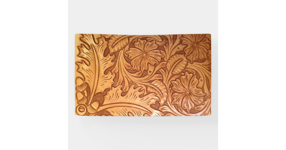 Rustic brown cowboy fashion western leather banner | Zazzle