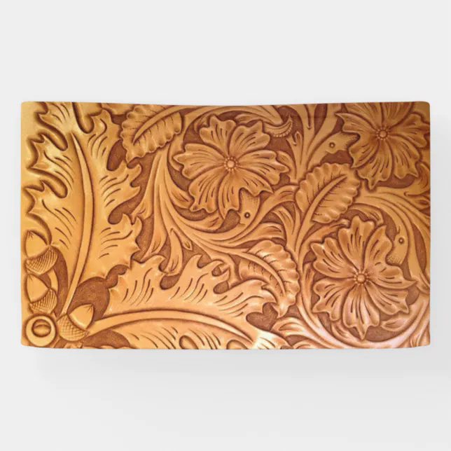 Rustic brown cowboy fashion western leather banner | Zazzle